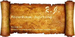 Rozenbaum Jusztina névjegykártya
